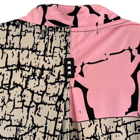 Jamie Sadock Women XL 1/4 Zip Sleeveless Golf Top Artsy Face Profile Pink Black - Picture 5 of 11